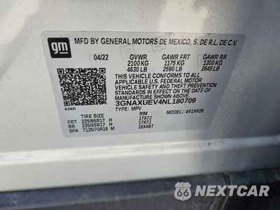 Zdjęcie 13 z 13 samochodu: 2022 CHEVROLET EQUINOX LT VIN:3GNAXUEV4NL180709 - miniatura