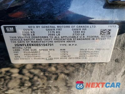 Zdjęcie 13 z 13 samochodu: 2014 CHEVROLET EQUINOX LS VIN:2GNFLEEK6E6194791 - miniatura