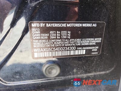 Zdjęcie 12 z 12 samochodu: 2013 BMW 528 I VIN:WBAXG5C54DD234300 - miniatura