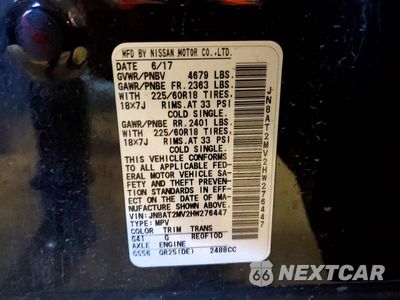 Zdjęcie 13 z 13 samochodu: 2017 NISSAN ROGUE SL VIN:JN8AT2MV2HW276447 - miniatura