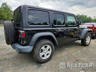 Trzecie zdjęcie samochodu z tyłu: 2021 JEEP WRANGLER UNLIMITED SPORT VIN:1C4HJXDG9MW804770 - miniatura