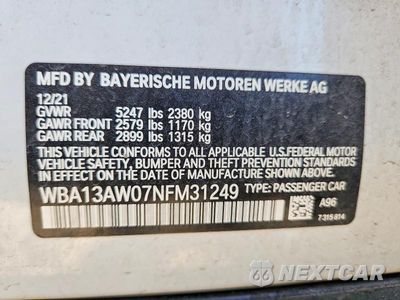 Zdjęcie 12 z 12 samochodu: 2022 BMW M440XI GRAN COUPE VIN:WBA13AW07NFM31249 - miniatura
