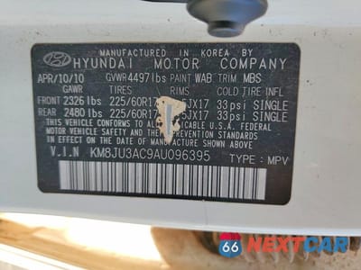 Zdjęcie 13 z 13 samochodu: 2010 HYUNDAI TUCSON GLS VIN:KM8JU3AC9AU096395 - miniatura