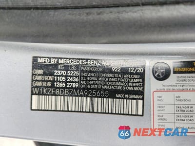 Zdjęcie 12 z 12 samochodu: 2021 MERCEDES-BENZ E 350 VIN:W1KZF8DB7MA925655 - miniatura