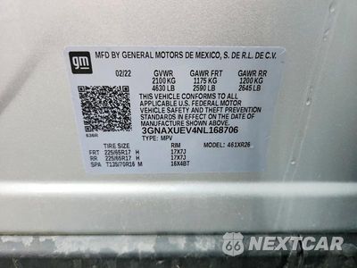 Zdjęcie 13 z 13 samochodu: 2022 CHEVROLET EQUINOX LT VIN:3GNAXUEV4NL168706 - miniatura