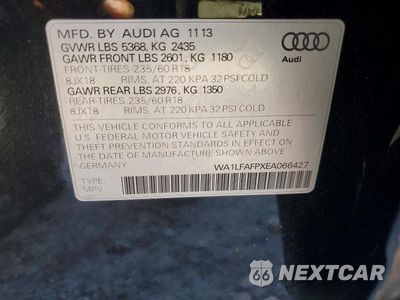 Zdjęcie 13 z 13 samochodu: 2014 AUDI Q5 PREMIUM PLUS VIN:WA1LFAFPXEA066427 - miniatura
