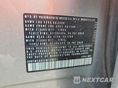 Zdjęcie 12 z 12 samochodu: 2020 VOLKSWAGEN TIGUAN S VIN:3VV1B7AX2LM156871 - miniatura