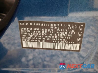 Zdjęcie 12 z 12 samochodu: 2017 VOLKSWAGEN JETTA SE VIN:3VWB67AJ4HM327109 - miniatura