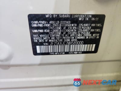 Zdjęcie 13 z 13 samochodu: 2021 SUBARU FORESTER PREMIUM VIN:JF2SKAJC2MH589000 - miniatura