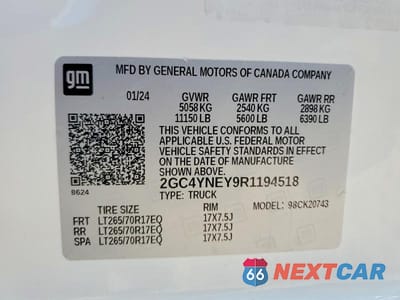 Zdjęcie 13 z 13 samochodu: 2024 CHEVROLET SILVERADO K2500 HEAVY DUTY LT VIN:2GC4YNEY9R1194518 - miniatura