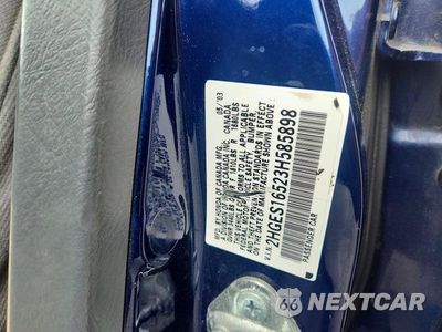 Zdjęcie 12 z 12 samochodu: 2003 HONDA CIVIC LX VIN:2HGES16523H585898 - miniatura