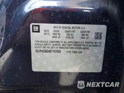 Zdjęcie 12 z 12 samochodu: 2014 CHEVROLET CRUZE LS VIN:1G1PA5SG4E7147903 - miniatura