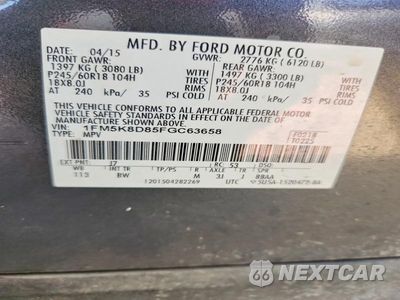 Zdjęcie 13 z 13 samochodu: 2015 FORD EXPLORER XLT VIN:1FM5K8D85FGC63658 - miniatura