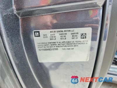 Zdjęcie 12 z 12 samochodu: 2012 CHEVROLET CORVETTE GRAND SPORT VIN:1G1YV2DW8C5107005 - miniatura