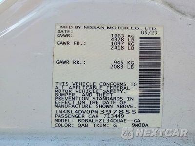 Zdjęcie 14 z 14 samochodu: 2023 NISSAN ALTIMA SV VIN:1N4BL4DV0PN397855 - miniatura