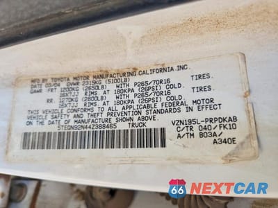 Zdjęcie 13 z 13 samochodu: 2004 TOYOTA TACOMA PRERUNNER V6 VIN:5TEGN92N44Z388465 - miniatura