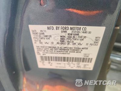 Zdjęcie 13 z 13 samochodu: 2012 FORD ESCAPE XLT VIN:1FMCU9DG3CKA69797 - miniatura