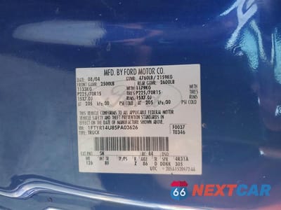 Zdjęcie 12 z 12 samochodu: 2005 FORD RANGER SUPER CAB VIN:1FTYR14U85PA03626 - miniatura