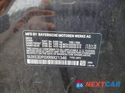 Zdjęcie 13 z 13 samochodu: 2024 BMW X3 XDRIVE30I VIN:5UX53DP0XR9X21346 - miniatura