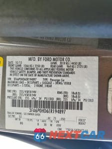 Zdjęcie 12 z 12 samochodu: 2014 FORD FUSION SE VIN:3FA6P0HD6ER194897 - miniatura