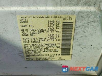 Zdjęcie 13 z 13 samochodu: 2013 NISSAN XTERRA X VIN:5N1AN0NW0DN811949 - miniatura