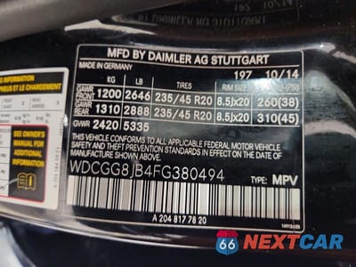 Zdjęcie 13 z 13 samochodu: 2015 MERCEDES-BENZ GLK 350 4MATIC VIN:WDCGG8JB4FG380494 - miniatura