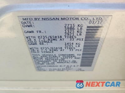 Zdjęcie 13 z 13 samochodu: 2017 NISSAN PATHFINDER S VIN:5N1DR2MN6HC674247 - miniatura