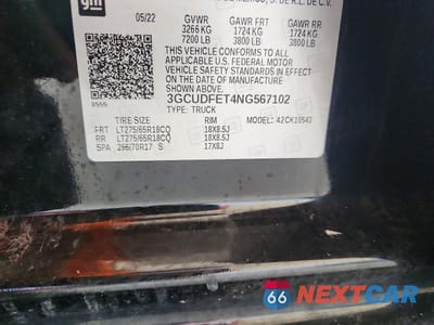 Zdjęcie 12 z 12 samochodu: 2022 CHEVROLET SILVERADO K1500 LT TRAIL BOSS VIN:3GCUDFET4NG567102 - miniatura
