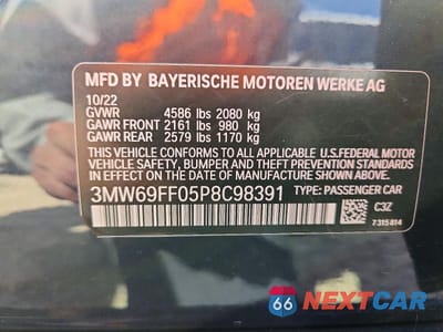 Zdjęcie 13 z 13 samochodu: 2023 BMW 330I VIN:3MW69FF05P8C98391 - miniatura