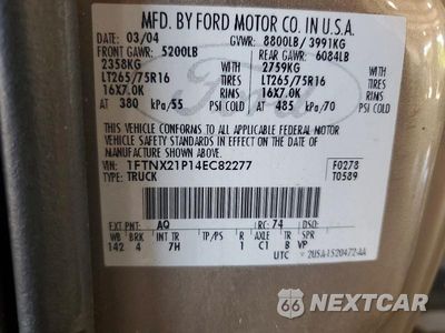Zdjęcie 12 z 12 samochodu: 2004 FORD F250 SUPER DUTY VIN:1FTNX21P14EC82277 - miniatura