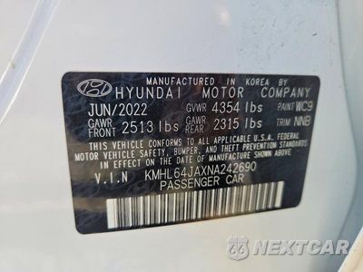 Zdjęcie 12 z 12 samochodu: 2022 HYUNDAI SONATA SEL VIN:KMHL64JAXNA242690 - miniatura