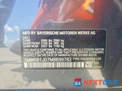 Zdjęcie 12 z 12 samochodu: 2021 BMW 330I VIN:3MW5R1J07M8B99783 - miniatura