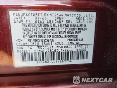 Zdjęcie 13 z 13 samochodu: 2025 NISSAN SENTRA SV VIN:3N1AB8CV6SY289756 - miniatura
