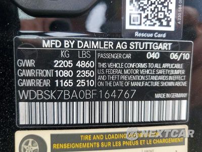 Zdjęcie 12 z 12 samochodu: 2011 MERCEDES-BENZ SL 550 VIN:WDBSK7BA0BF164767 - miniatura