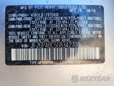 Zdjęcie 12 z 12 samochodu: 2016 SUBARU CROSSTREK PREMIUM VIN:JF2GPABC5G8342709 - miniatura