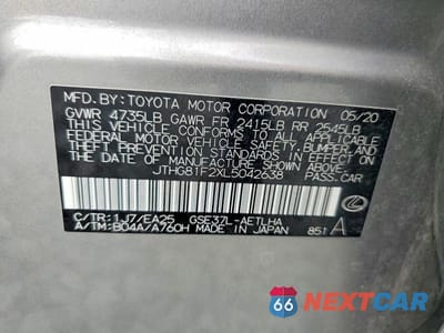Zdjęcie 12 z 12 samochodu: 2020 LEXUS IS 300 F SPORT VIN:JTHG81F2XL5042638 - miniatura