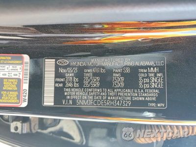 Zdjęcie 13 z 13 samochodu: 2024 HYUNDAI TUCSON SEL VIN:5NMJFCDE5RH347329 - miniatura