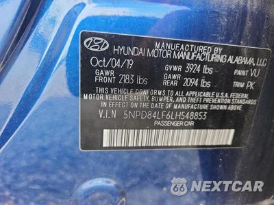 Zdjęcie 12 z 12 samochodu: 2020 HYUNDAI ELANTRA BLUE/SEL SPORT/SEL SPORT PLUS VIN:5NPD84LF6LH548853 - miniatura