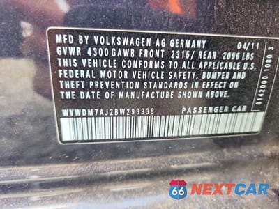 Zdjęcie 12 z 12 samochodu: 2011 VOLKSWAGEN GOLF TDI VIN:WVWDM7AJ2BW293938 - miniatura