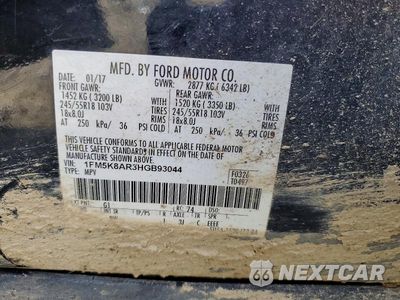 Zdjęcie 14 z 14 samochodu: 2017 FORD EXPLORER POLICE INTERCEPTOR VIN:1FM5K8AR3HGB93044 - miniatura