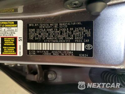 Zdjęcie 13 z 13 samochodu: 2020 TOYOTA CAMRY LE VIN:4T1C11AK6LU934172 - miniatura