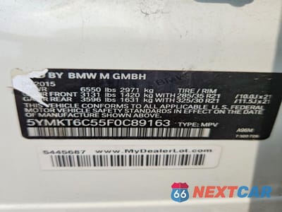 Zdjęcie 13 z 13 samochodu: 2015 BMW X5 M VIN:5YMKT6C55F0C89163 - miniatura