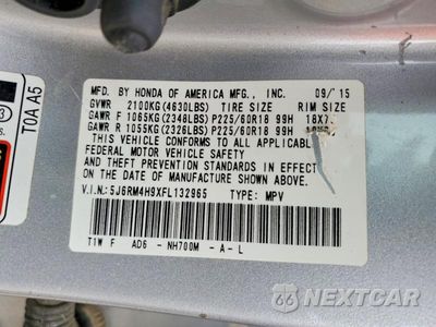 Zdjęcie 13 z 13 samochodu: 2015 HONDA CR-V TOURING VIN:5J6RM4H9XFL132965 - miniatura