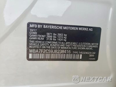 Zdjęcie 12 z 12 samochodu: 2018 BMW 750 XI VIN:WBA7F2C59JB238416 - miniatura