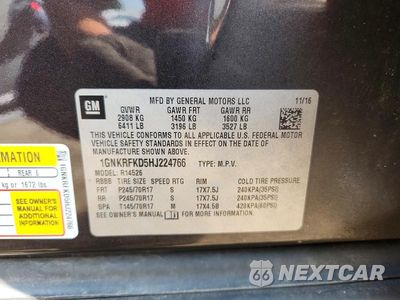 Zdjęcie 14 z 14 samochodu: 2017 CHEVROLET TRAVERSE LS VIN:1GNKRFKD5HJ224766 - miniatura