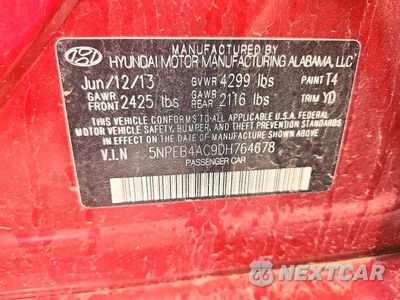 Zdjęcie 12 z 12 samochodu: 2013 HYUNDAI SONATA GLS VIN:5NPEB4AC9DH764678 - miniatura