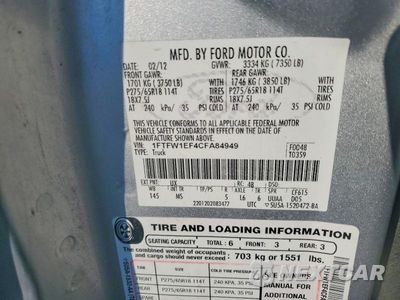 Zdjęcie 12 z 12 samochodu: 2012 FORD F150 SUPERCREW VIN:1FTFW1EF4CFA84949 - miniatura