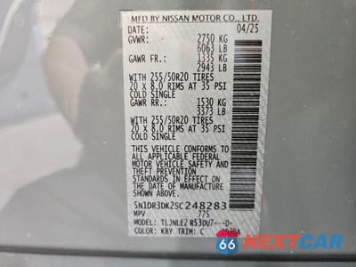 Zdjęcie 13 z 13 samochodu: 2025 NISSAN PATHFINDER PLATINUM VIN:5N1DR3DK2SC248283 - miniatura