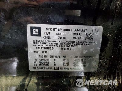 Zdjęcie 12 z 12 samochodu: 2018 BUICK ENCORE PREFERRED II VIN:KL4CJBSB9JB640194 - miniatura