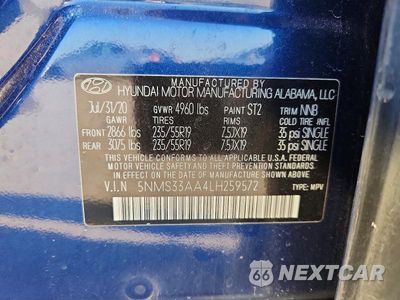 Zdjęcie 13 z 13 samochodu: 2020 HYUNDAI SANTA FE SEL 2.0T VIN:5NMS33AA4LH259572 - miniatura